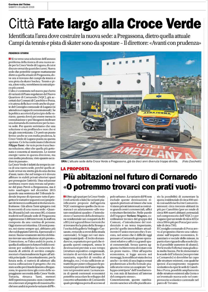 Corriere del Ticino 13.07.2019